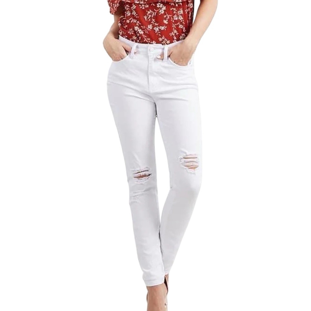 Judy Blue White Skinny Fit Jeans with Stretch and Distressing  Size 11/30